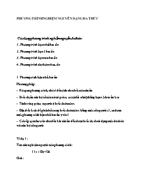 Toán - Phương trình nghiệm nguyên dạng đa thức